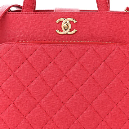 Chanel Caviar Quilted Small Business Affinity Shopping Bag Red 8 of 12