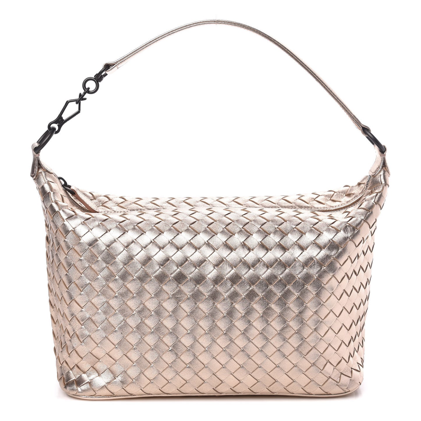 Metallic Grosgrain Intrecciato Ciambrino Bag Rose Gold