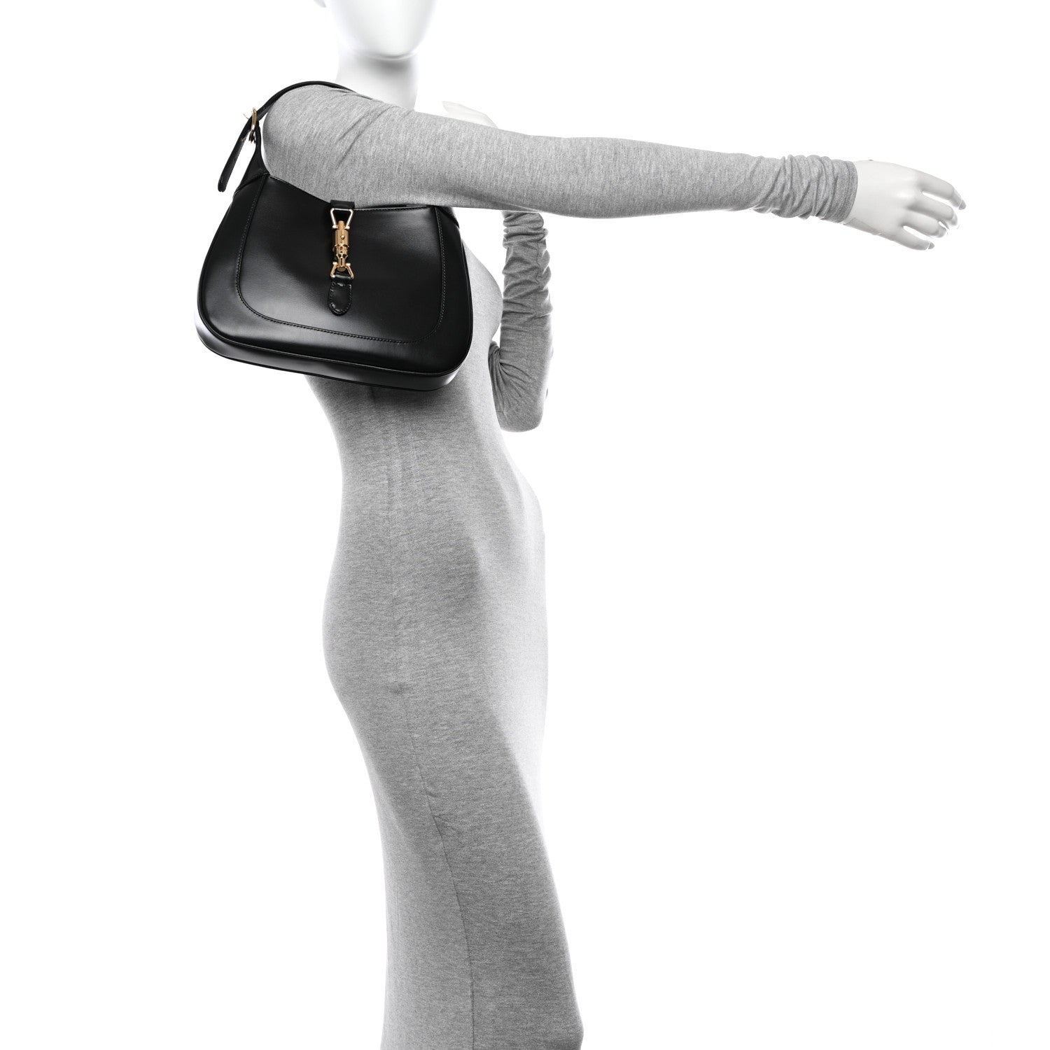 Gucci Boarded Dyana Lux Calfskin Small Jackie 1961 Hobo Black 2 of 10