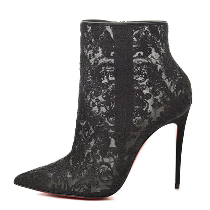 Christian Louboutin Lace Gipsybootie 100 Ankle Boots 36.5 Black 1 of 8