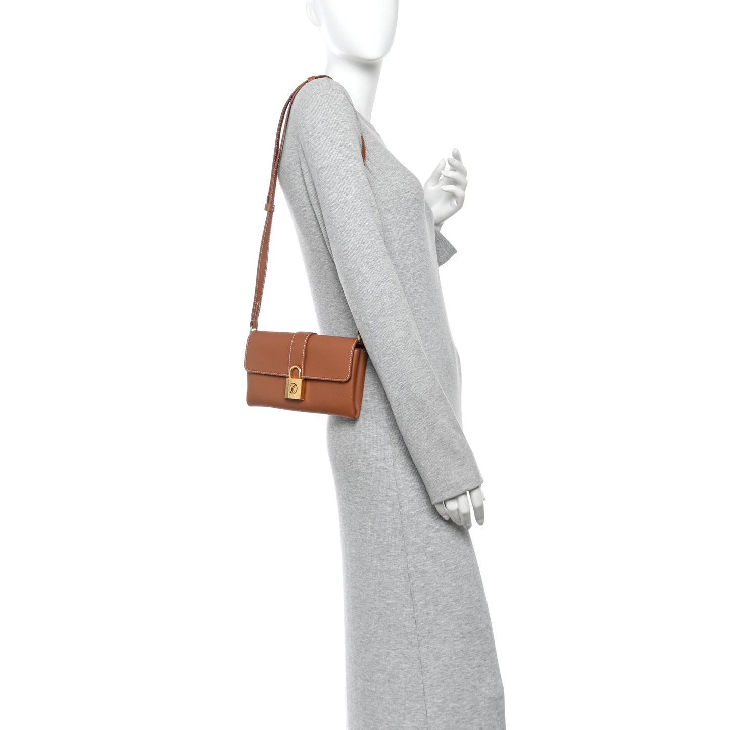 Grained Calfskin Low Key Wallet On Chain Cognac