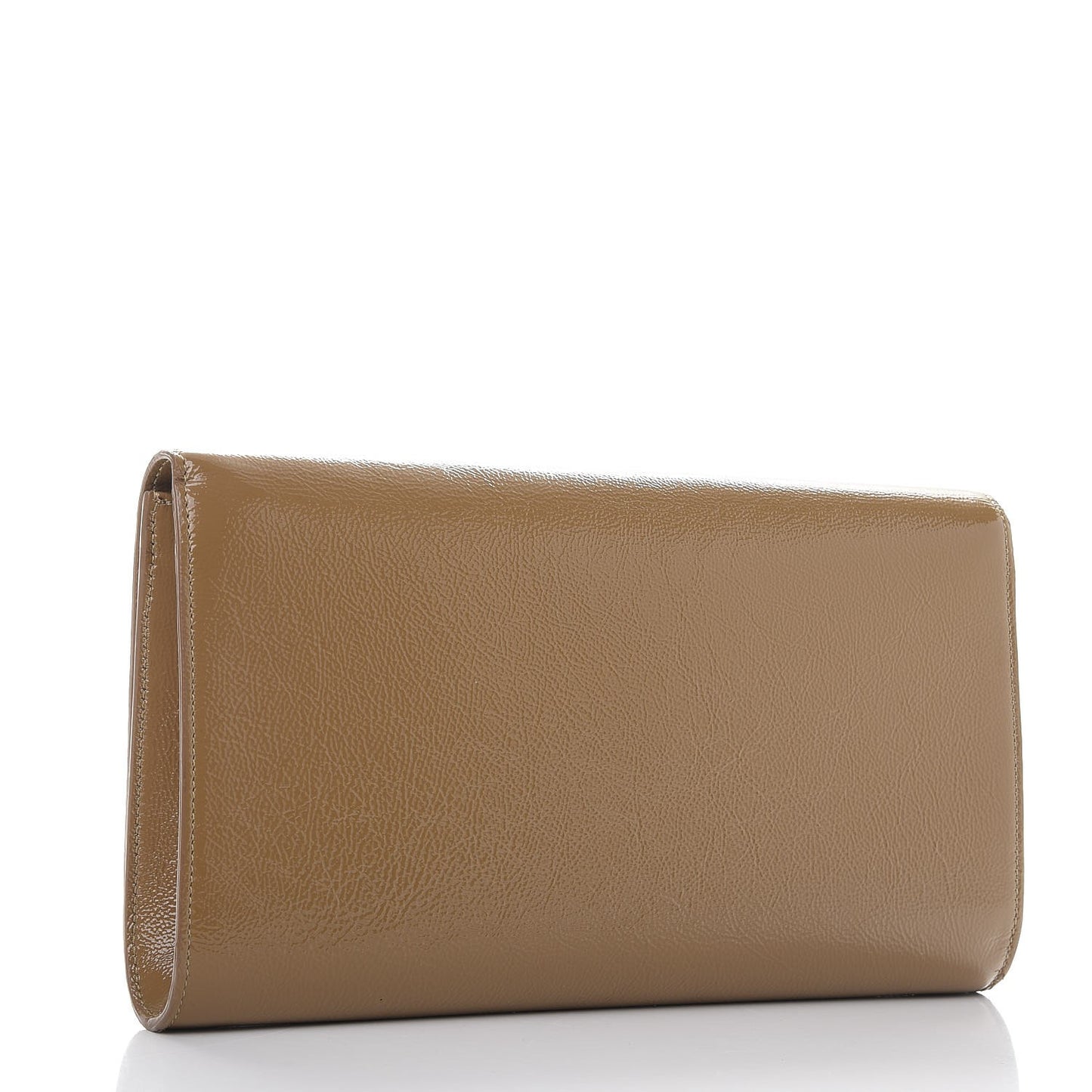 Textured Patent Monogram Large Belle De Jour Clutch Nude