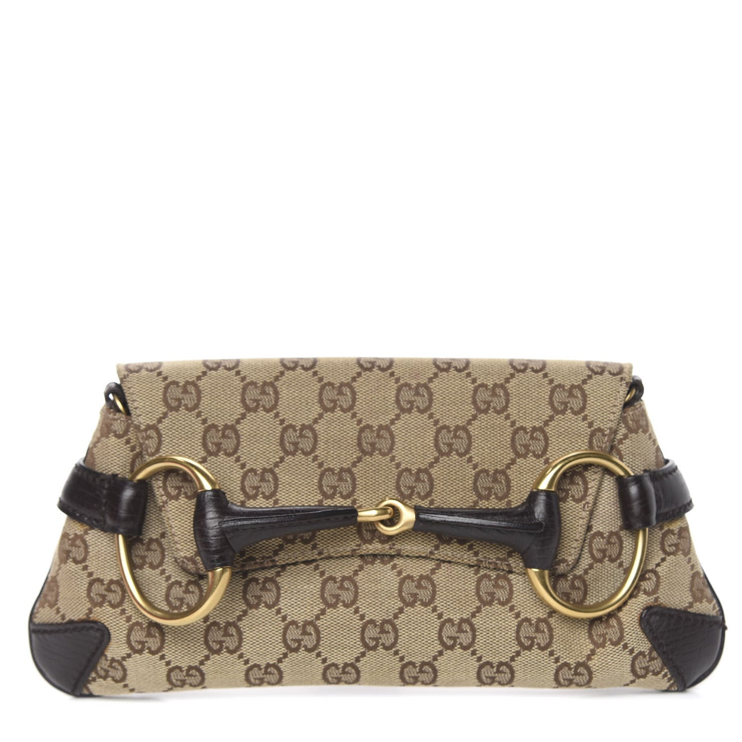 Monogram Horsebit Clutch Dark Brown