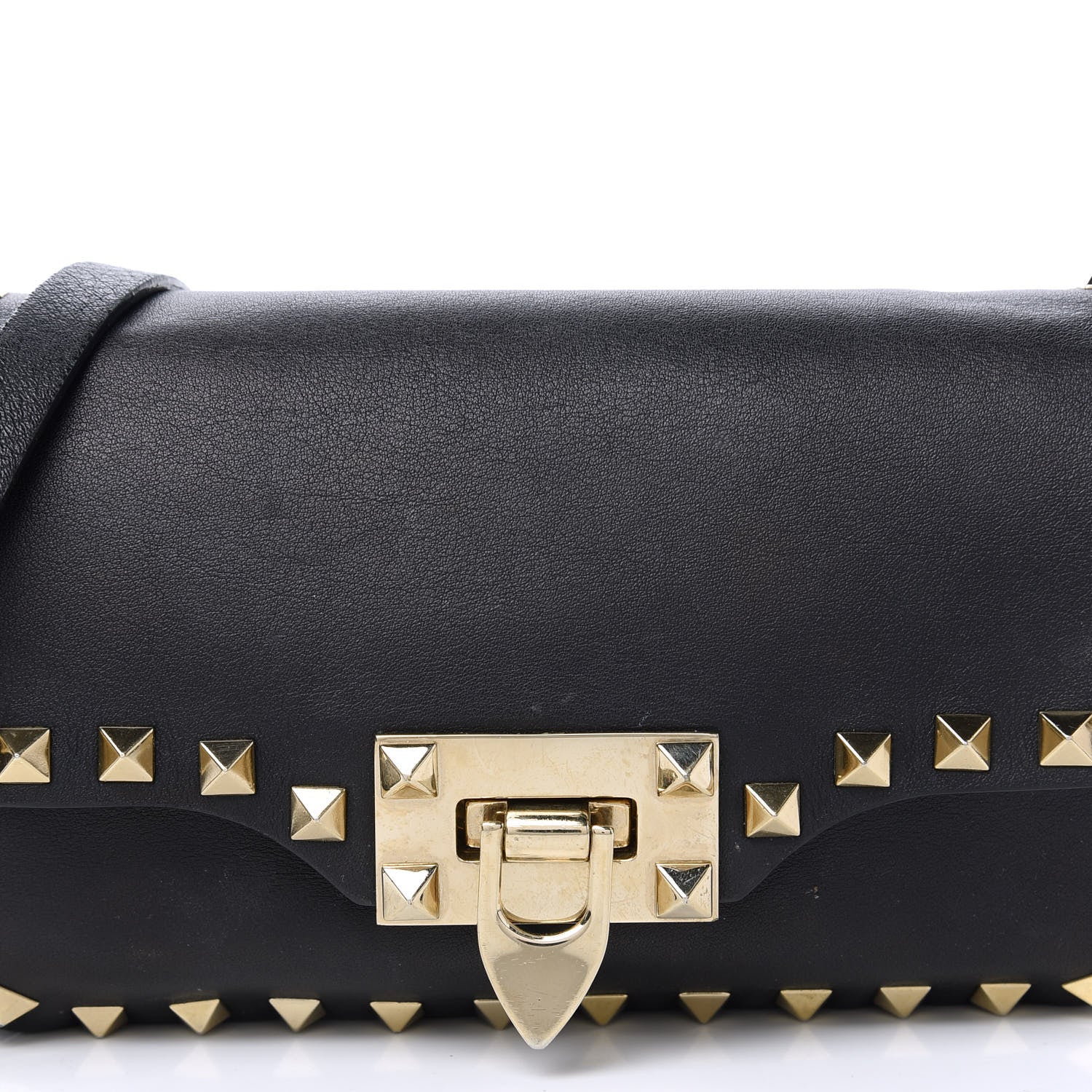 Valentino Garavani Vitello Mini Rockstud Flap Saddle Crossbody Bag Black 9 of 11