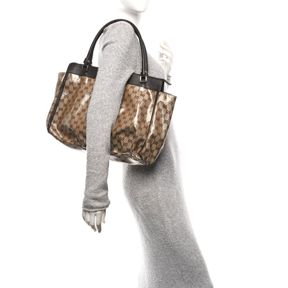 Gucci Crystal Monogram Large D Gold Ring Tote Dark Brown 2 of 10