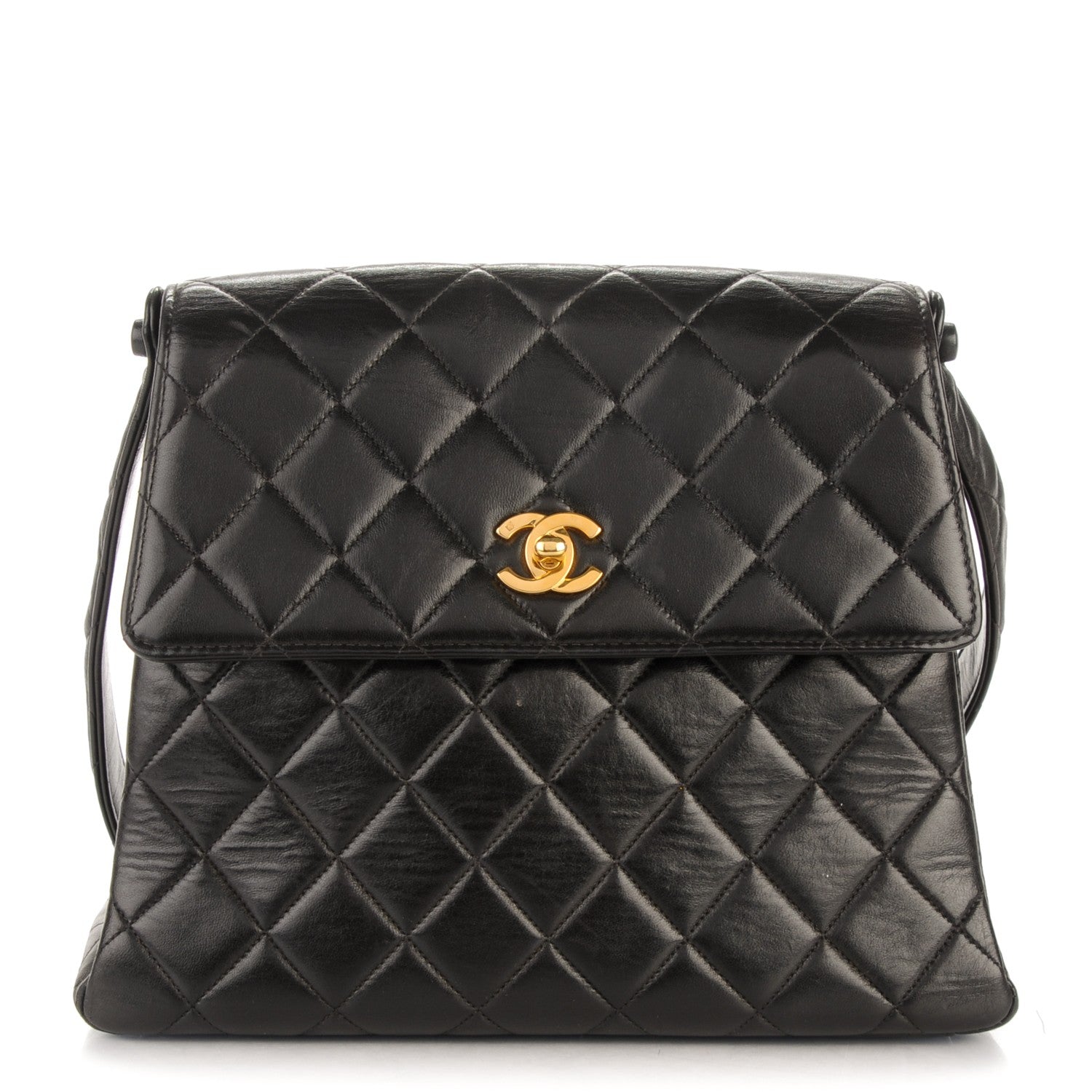 Chanel Lambskin Quilted Flap Shoulder Bag Black 1 of 9