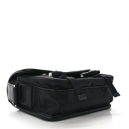Prada Re-Nylon Saffiano Pocket Double Snap Buckle Shoulder Bag Black 4 of 12
