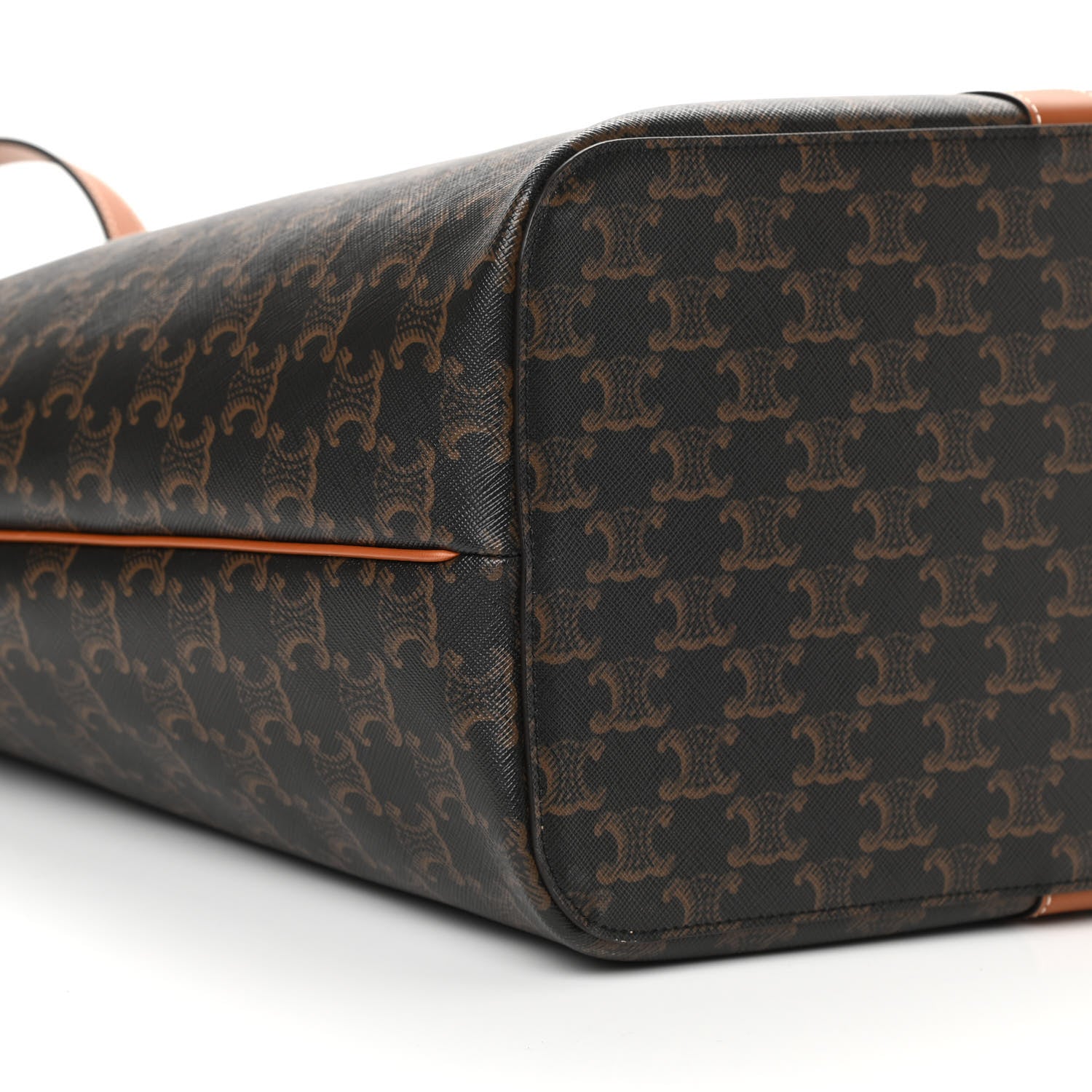 Celine Triomphe Canvas Calfskin Medium Cabas Bag Tan 10 of 15