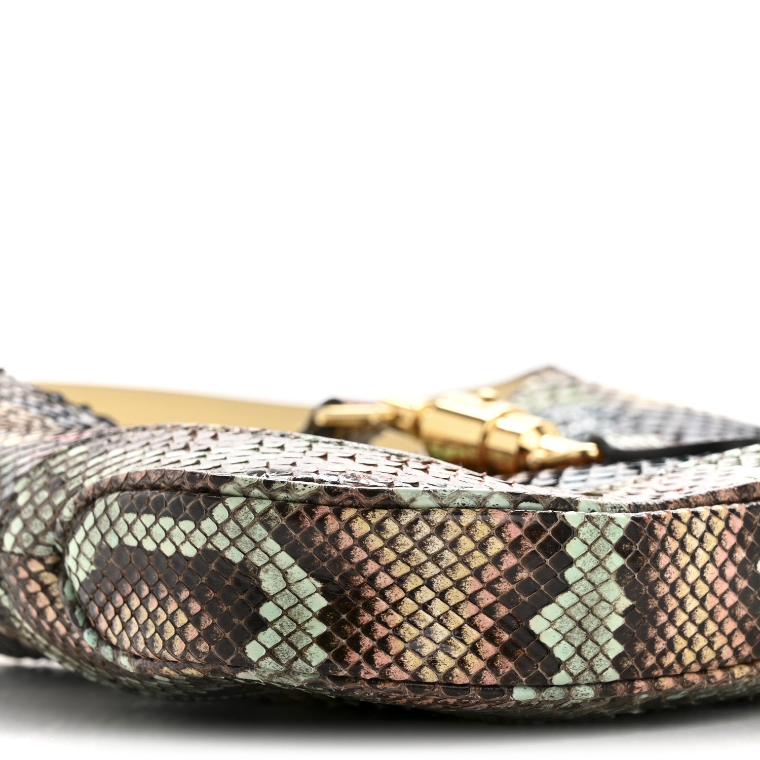 Gucci Snakeskin Calfskin Small Jackie 1961 Hobo Beige Multicolor 9 of 12