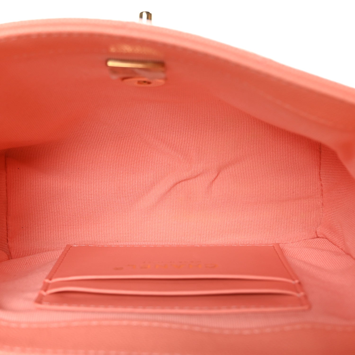 Chanel Caviar Quilted Handy Box Vanity Case Orange 5 of 10