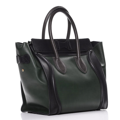 Celine Smooth Calfskin Mini Tri-Color Luggage Forest 3 of 12
