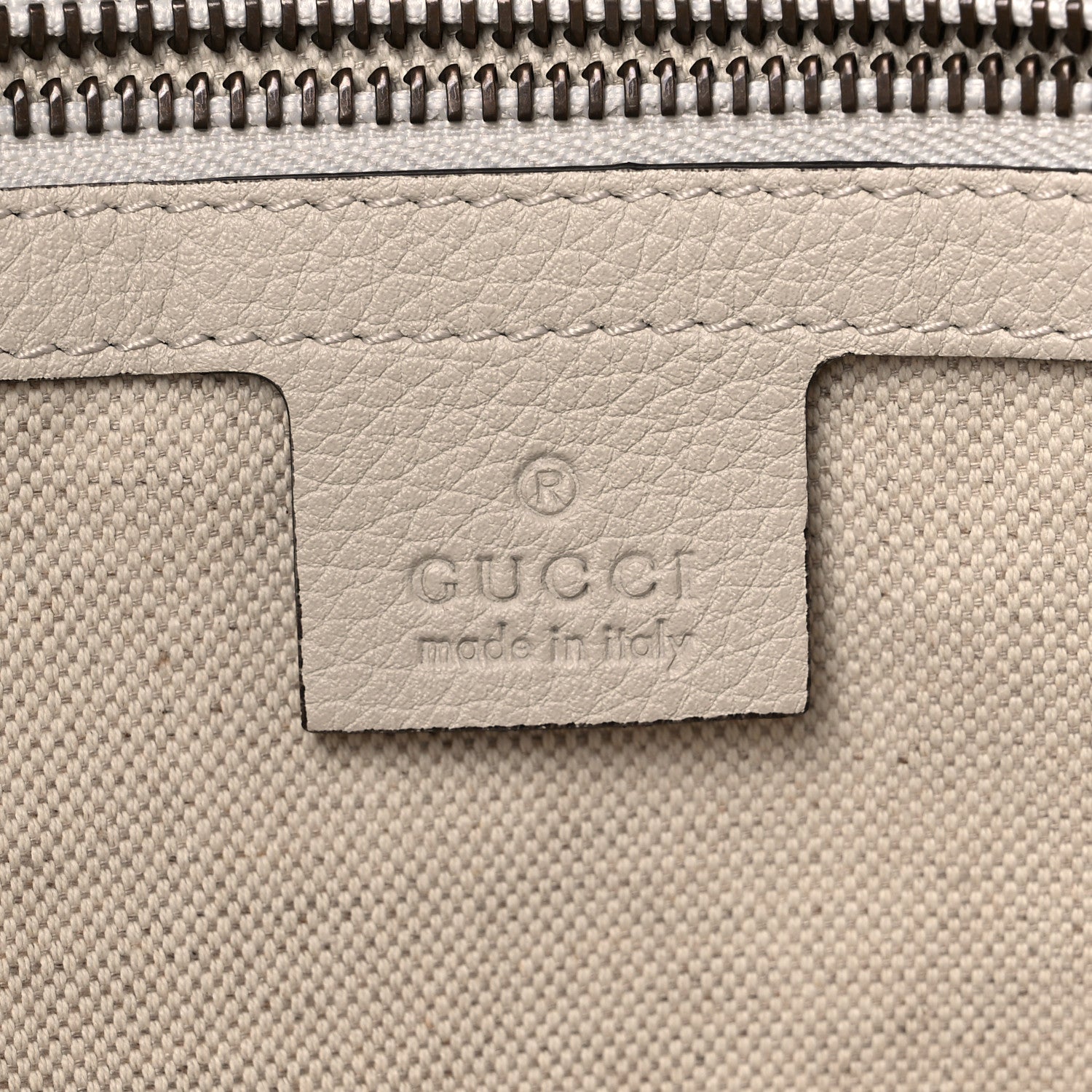 Gucci Grained Calfskin Logo Half Moon Hobo White 6 of 13
