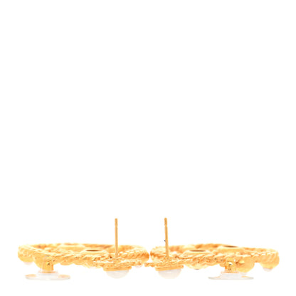 Chanel Pearl Gripoix CC Chain Drop Earrings Gold 3 of 4