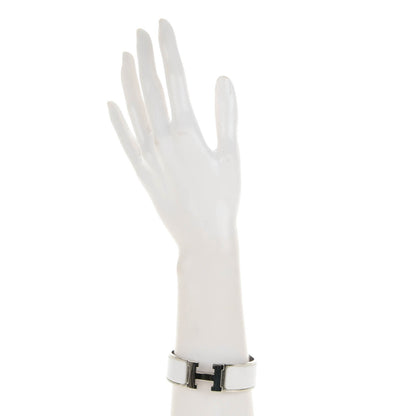 Hermes Enamel Wide Clic Clac H Bracelet GM White 2 of 4