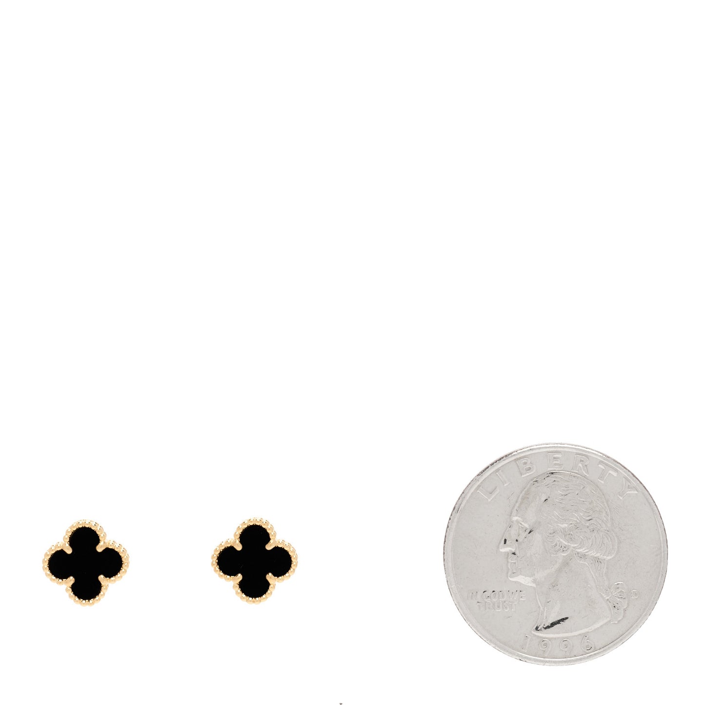 18K Yellow Gold Black Onyx Sweet Alhambra Earrings