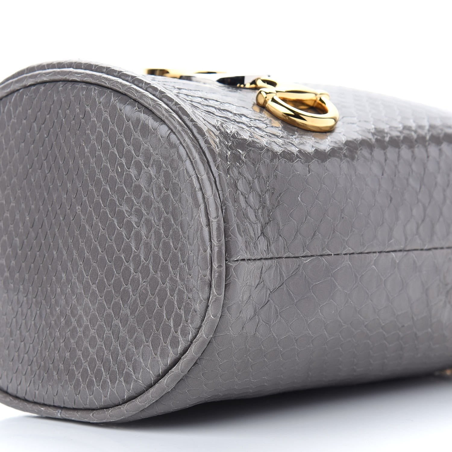 Gucci Snakeskin Mini Zumi Bucket Bag Dusty Grey 9 of 9