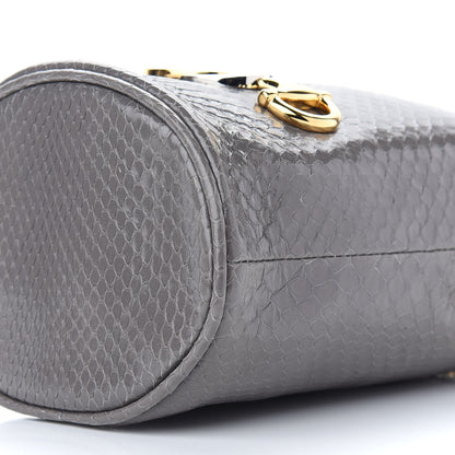 Gucci Snakeskin Mini Zumi Bucket Bag Dusty Grey 9 of 9