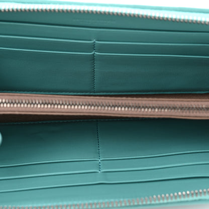 Bottega Veneta Nappa Intrecciato Zip Around Wallet Aqua 5 of 10
