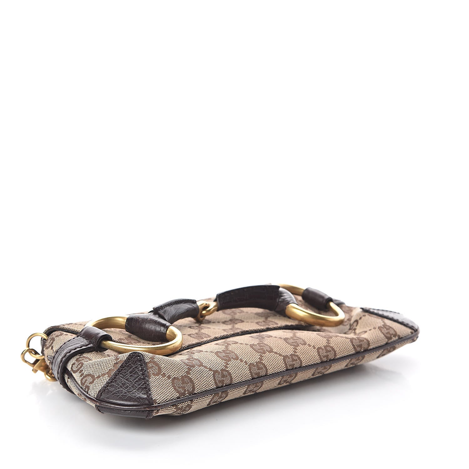 Gucci Monogram Horsebit Clutch Dark Brown 4 of 7