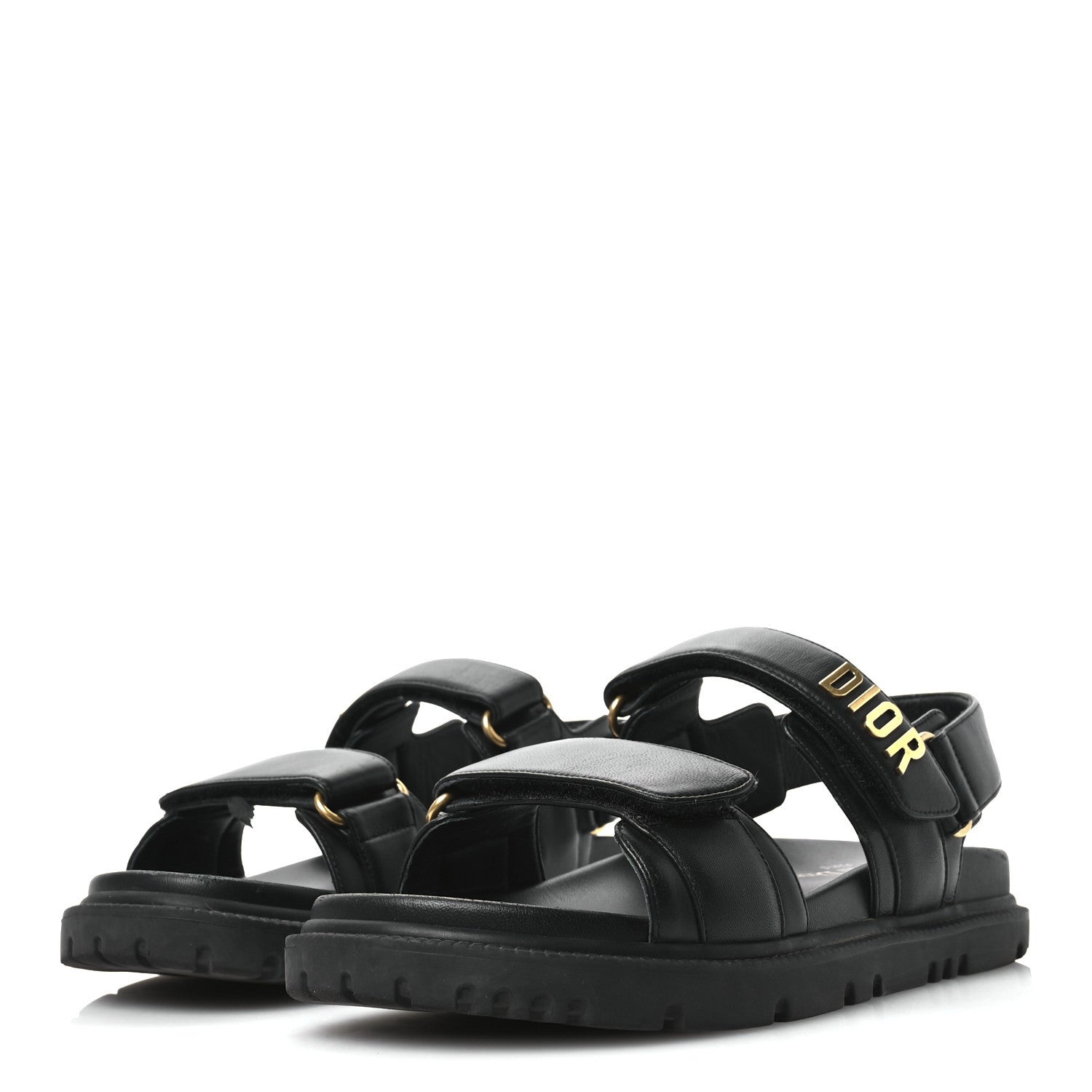Christian Dior Lambskin Dioract 10mm Sandals 37.5 Black 5 of 10
