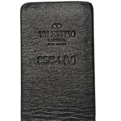 Valentino Garavani Glossy Calfskin VLogo Reversible 30mm Belt 85 34 Saddle Brown Black 3 of 5