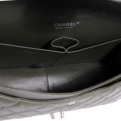 Chanel Caviar Jumbo Double Flap Dark Green 5 of 9