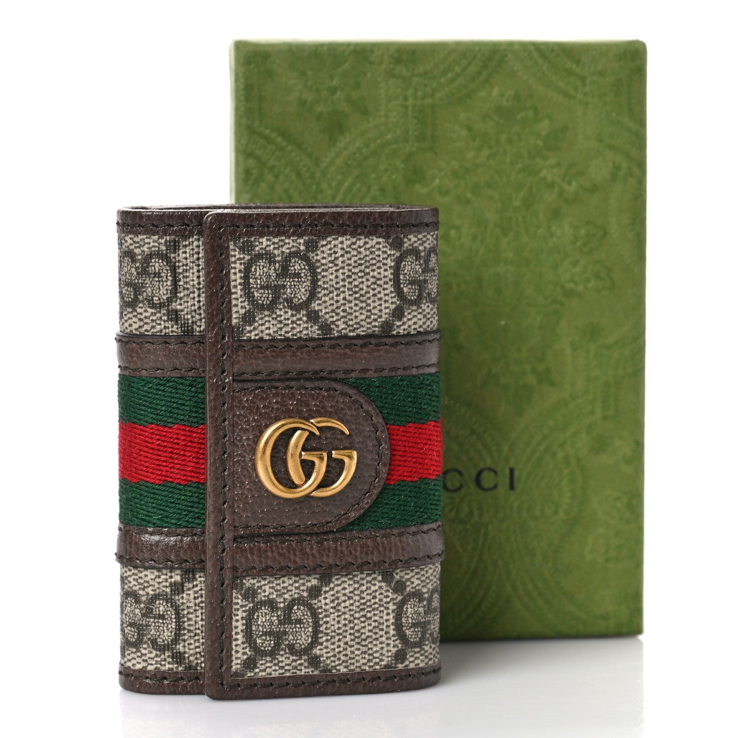Gucci GG Supreme Monogram Web Ophidia 6 Key Holder Case Beige New Acero 9 of 9