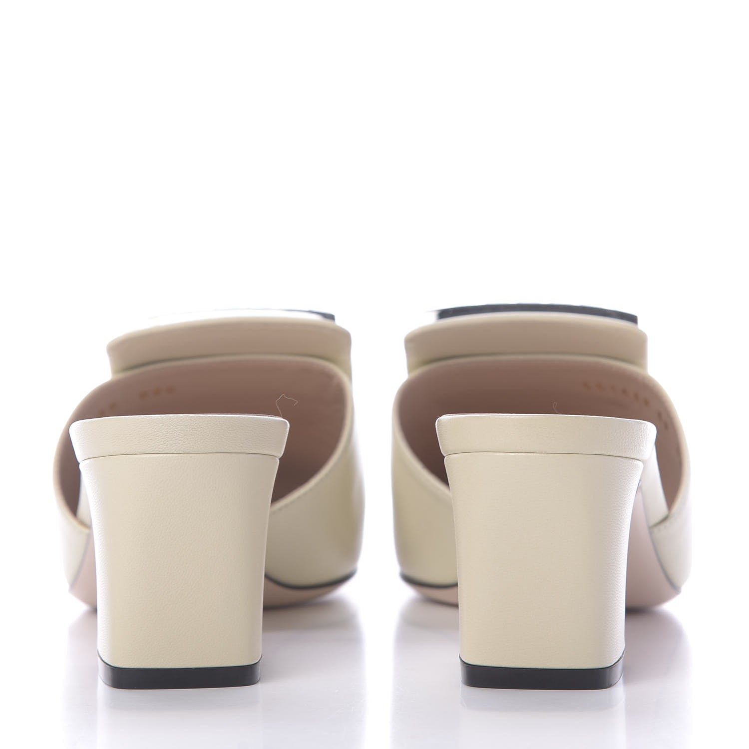 Gucci Malaga Kid Crystal Square G Madelyn Mules 39 Vintage White 5 of 9