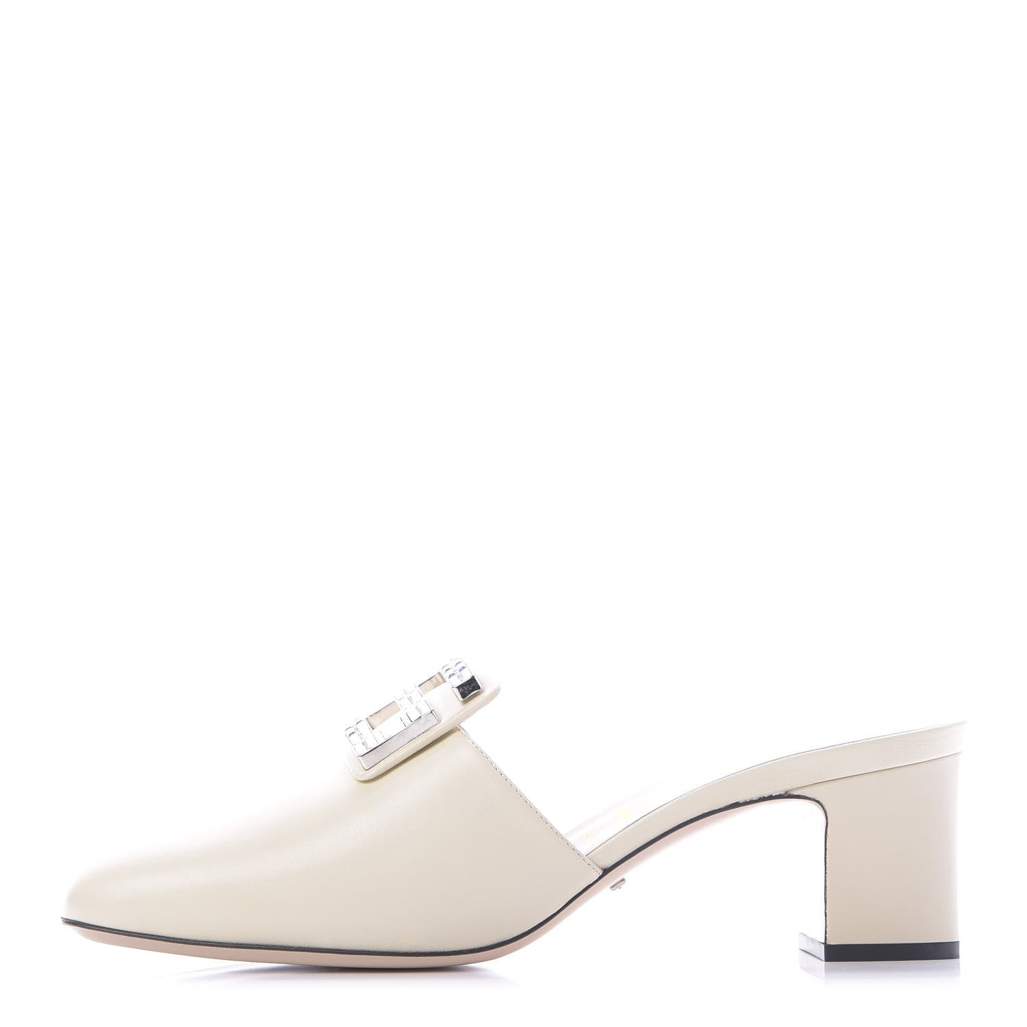 Gucci Malaga Kid Crystal Square G Madelyn Mules 42 Vintage White 1 of 12