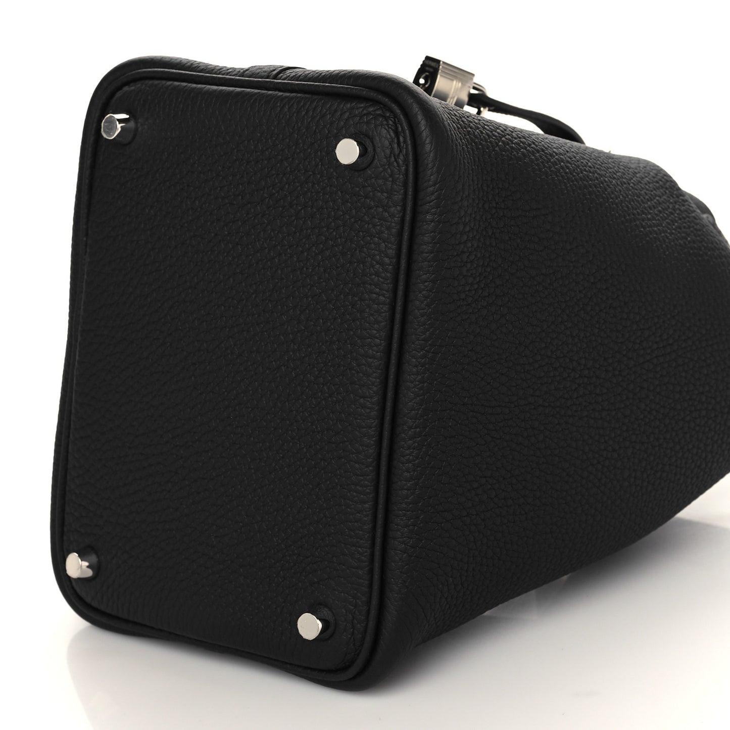 Taurillon Clemence Matte Alligator Picotin Lock Touch 18 PM Black