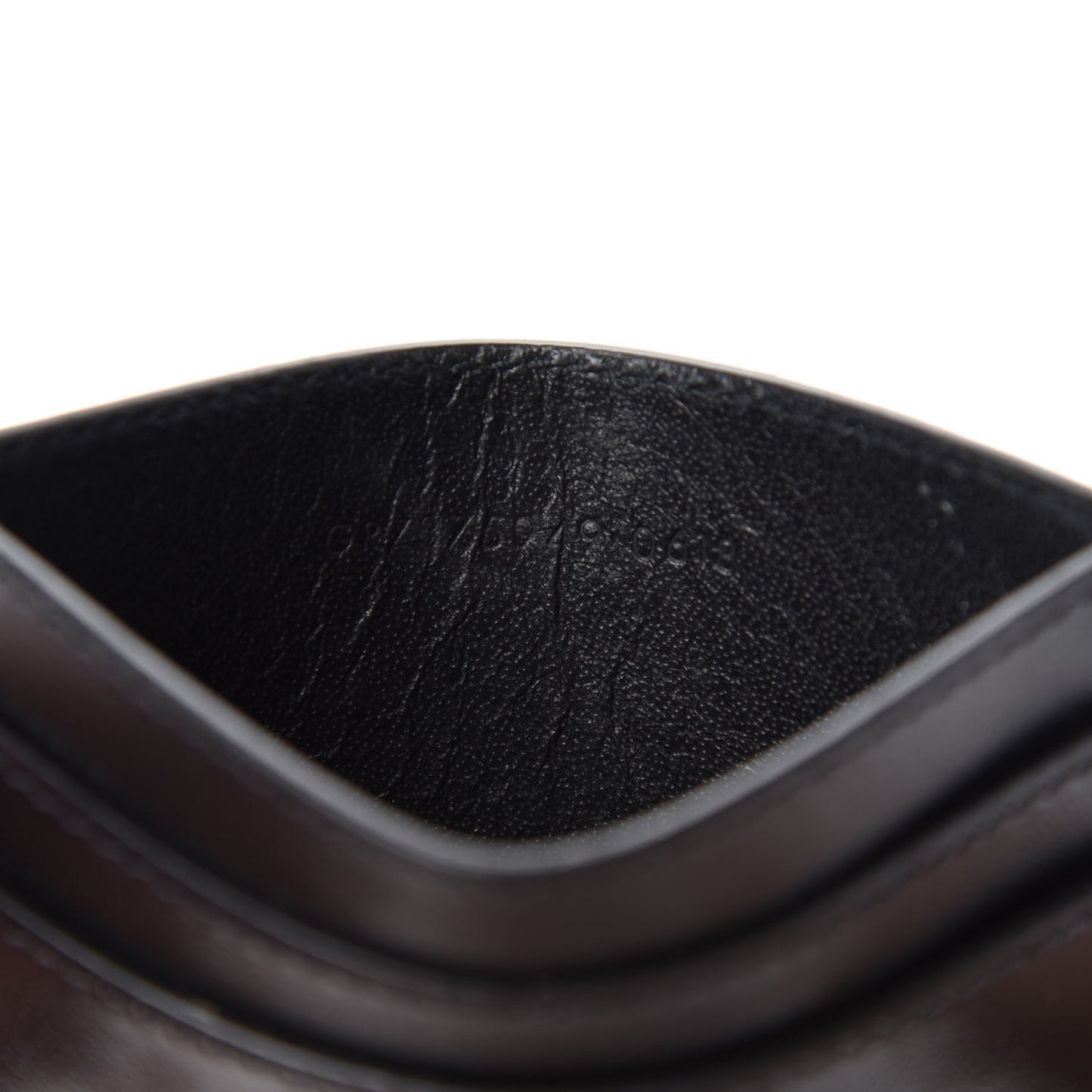 Calfskin Studded Credit Card Case Black