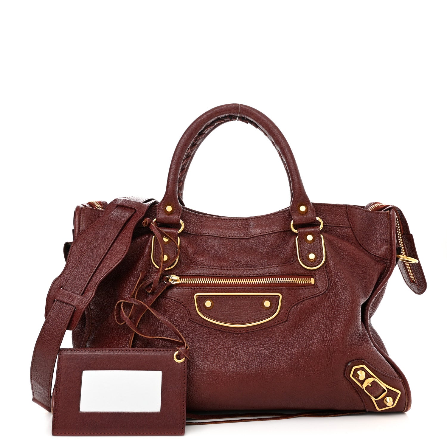 Balenciaga Chevre Gold Metallic Edge Hardware City Bordeaux 1 of 13
