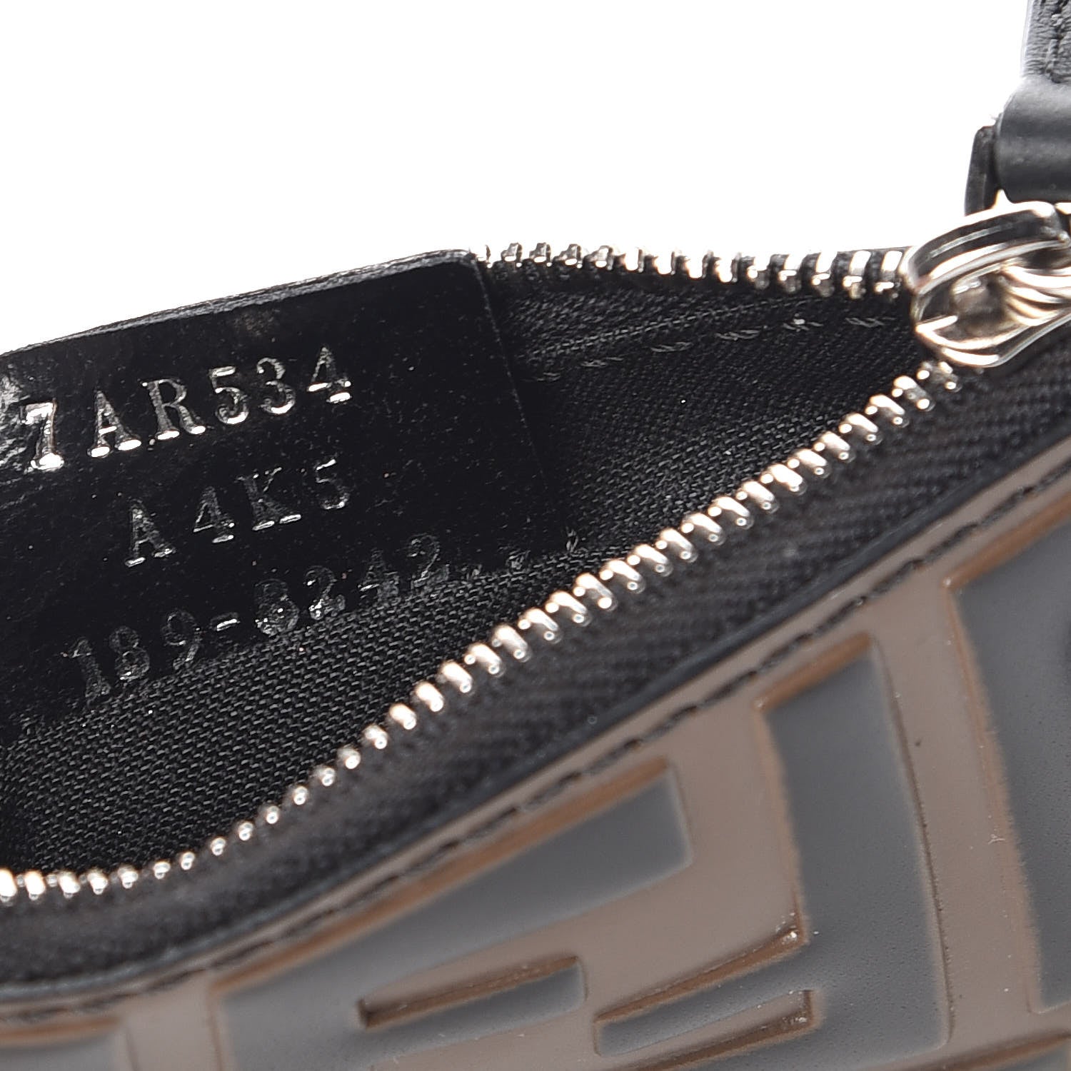Fendi Vitello Century Bi-Color FF 1974 Embossed Coin Purse Maya Black 7 of 8