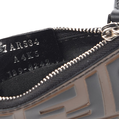 Fendi Vitello Century Bi-Color FF 1974 Embossed Coin Purse Maya Black 7 of 8