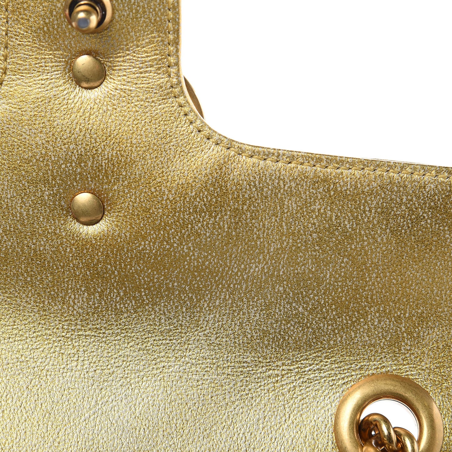 Metallic Calfskin Matelasse Mini GG Marmont Shoulder Bag Gold Pink