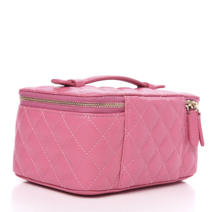Chanel Caviar Quilted Top Handle Jewelry Case Pink 3 of 11