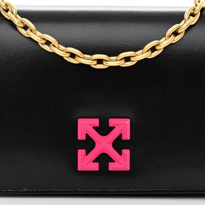Off-White Calfskin Jitney 0.5 Crossbody Bag Black 7 of 9