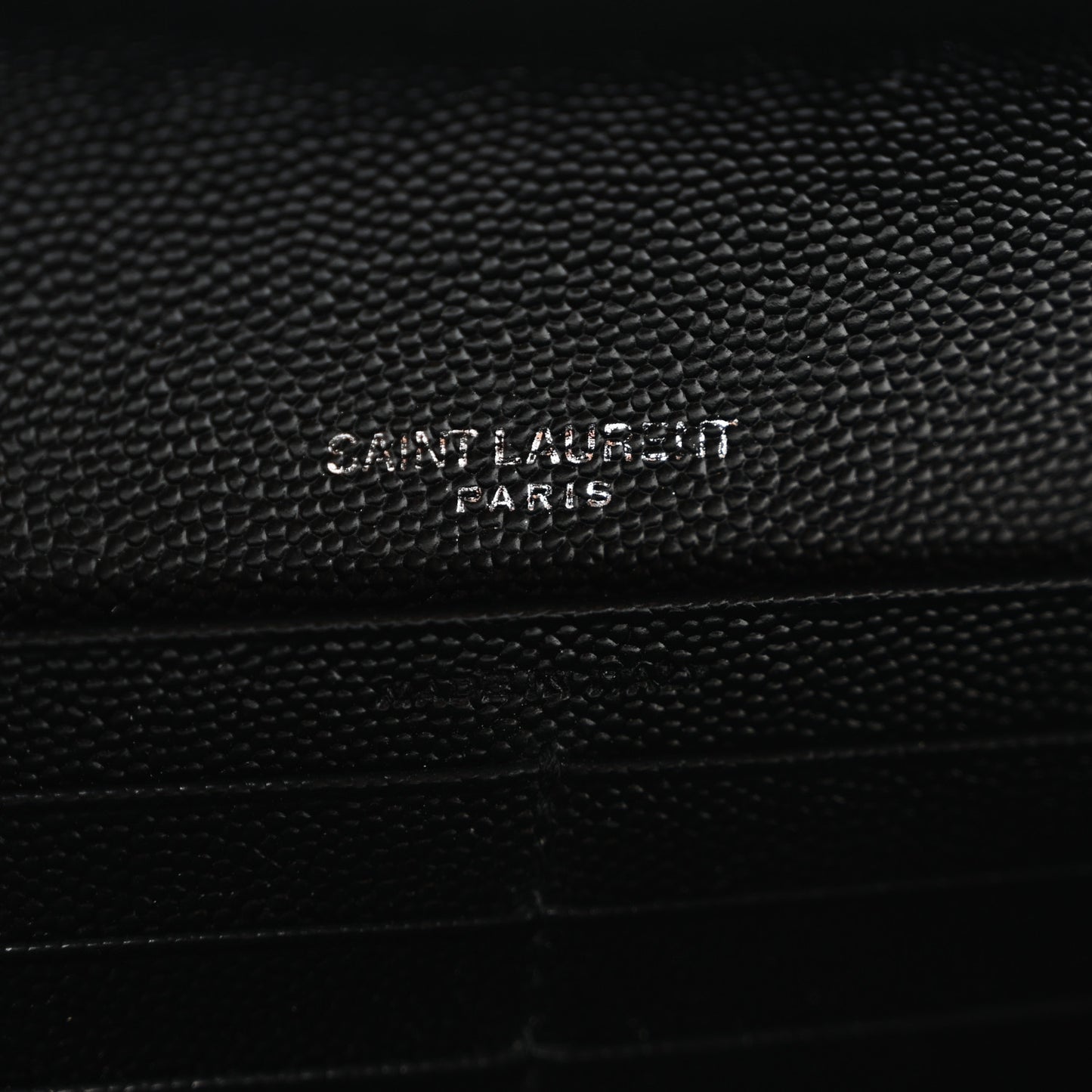 Grain De Poudre Matelasse Chevron Monogram Flap Wallet Black