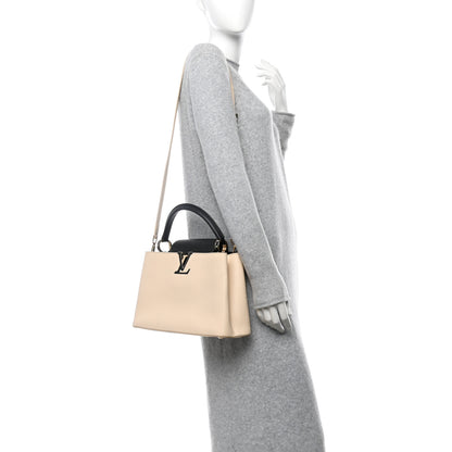 Louis Vuitton Taurillon Capucines PM Creme  Black 2 of 9