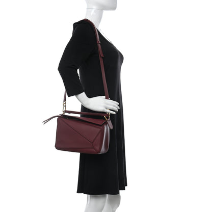 Loewe Calfskin Small Puzzle Bag Wine 2 of 9