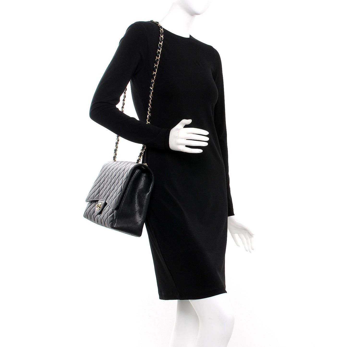 Caviar Quilted Maxi Single Flap Black