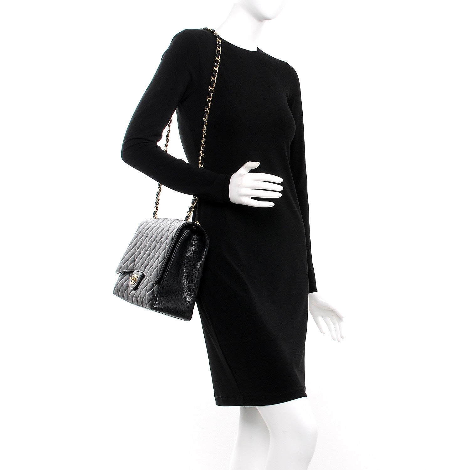 Chanel Caviar Quilted Maxi Single Flap Black 2 of 10