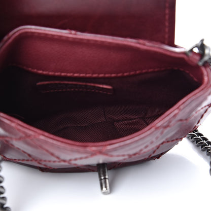 Chanel Caviar Aged Calfskin Mini Bubble Graphic Messenger Bag Dark Red 5 of 11