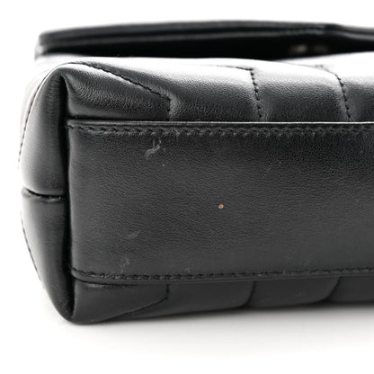 Saint Laurent Calfskin Y Quilted Monogram Toy Loulou Crossbody Bag Black 11 of 15