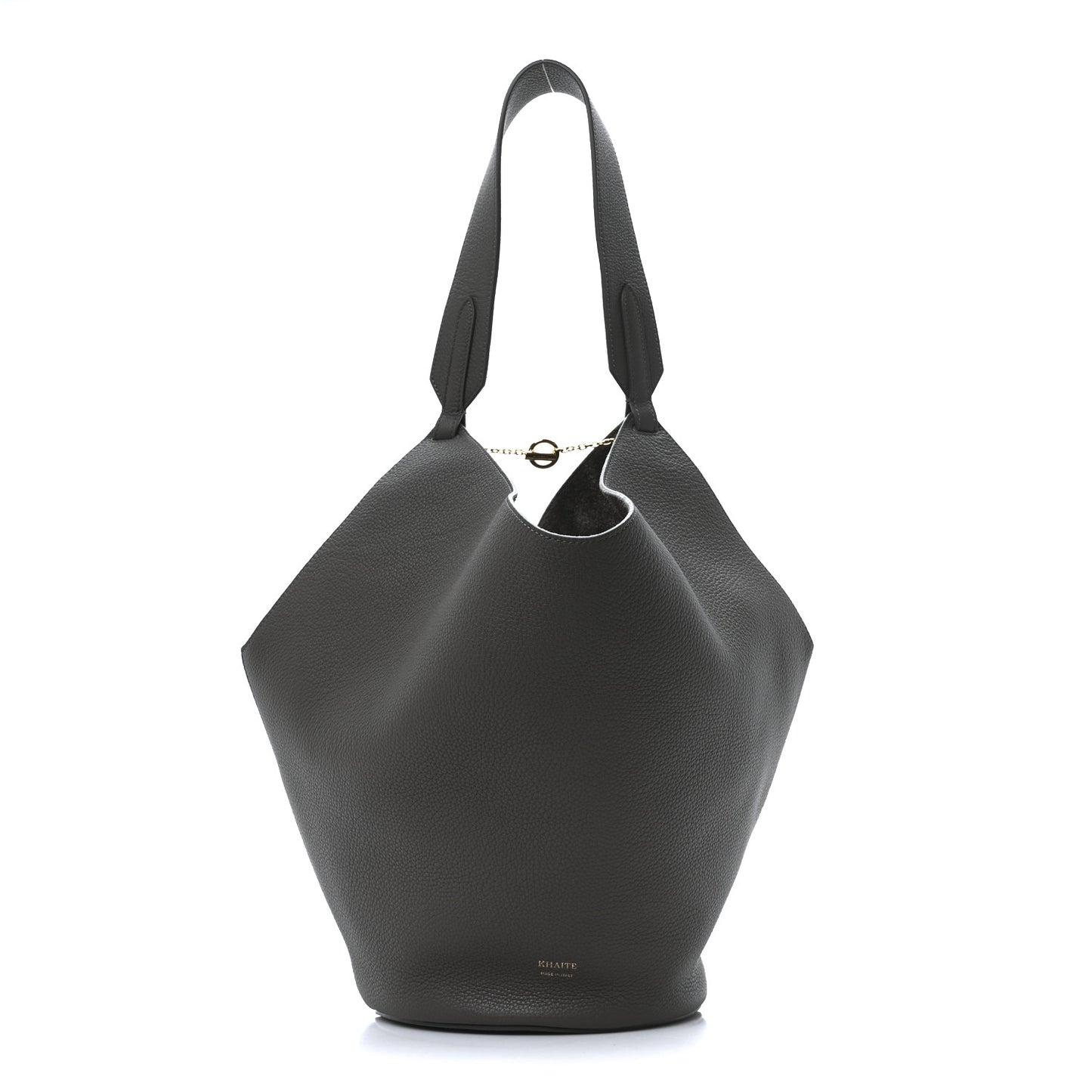 Pebbled Sport Calfskin Medium Lotus Tote Elephant