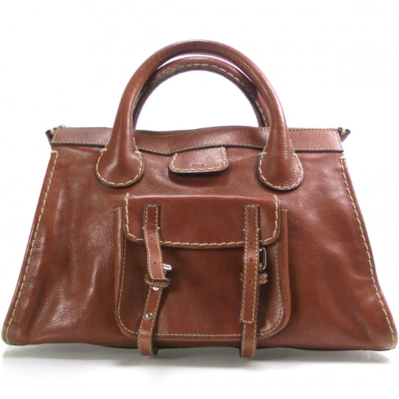 Calfskin Edith Satchel Ecureil Brown