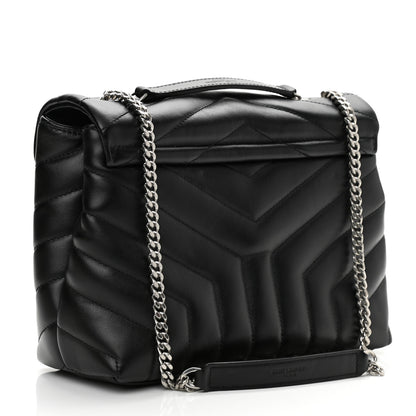 Saint Laurent Calfskin Y Quilted Monogram Small Loulou Chain Satchel Black 3 of 10