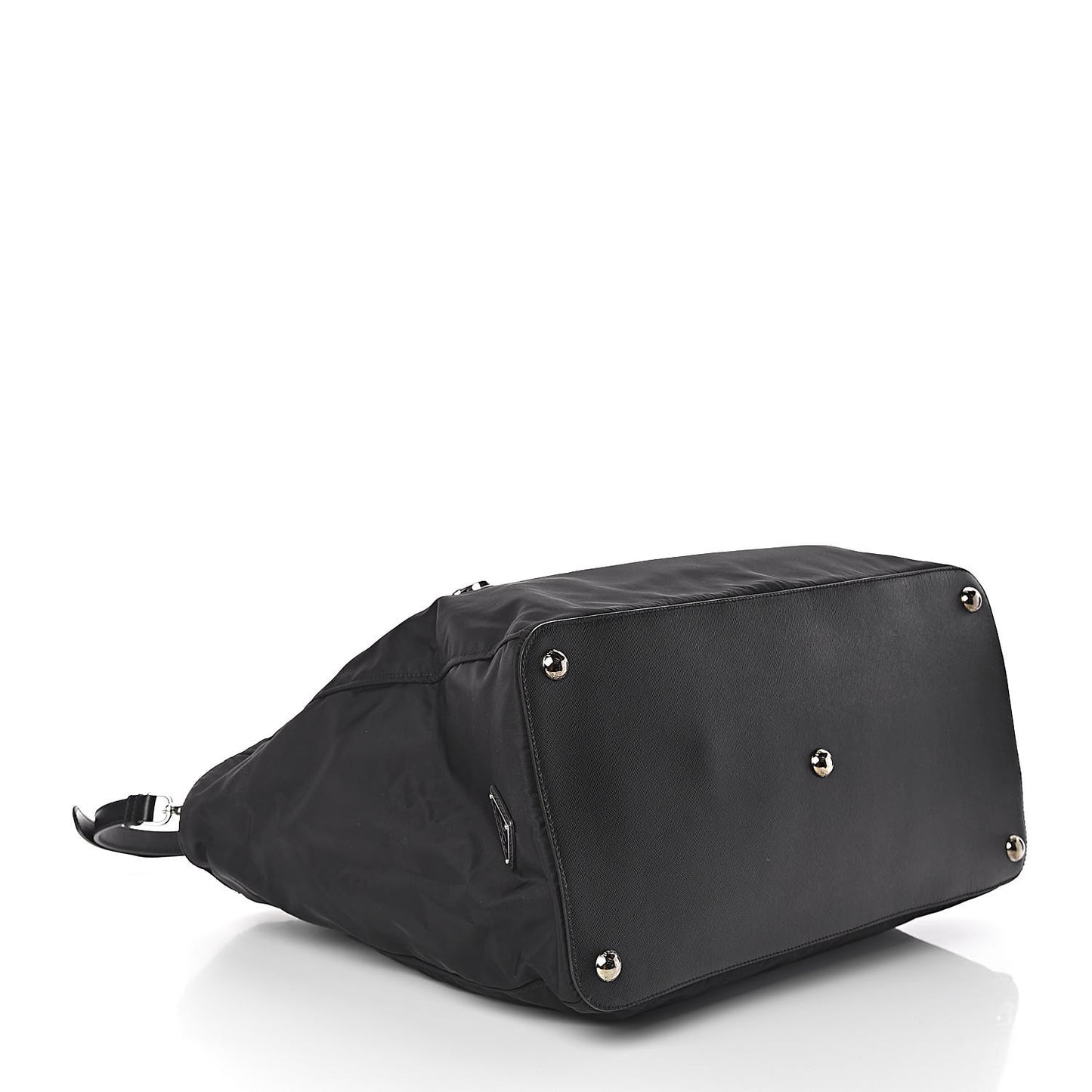 Tessuto Nylon Saffiano Overnight Tote Black