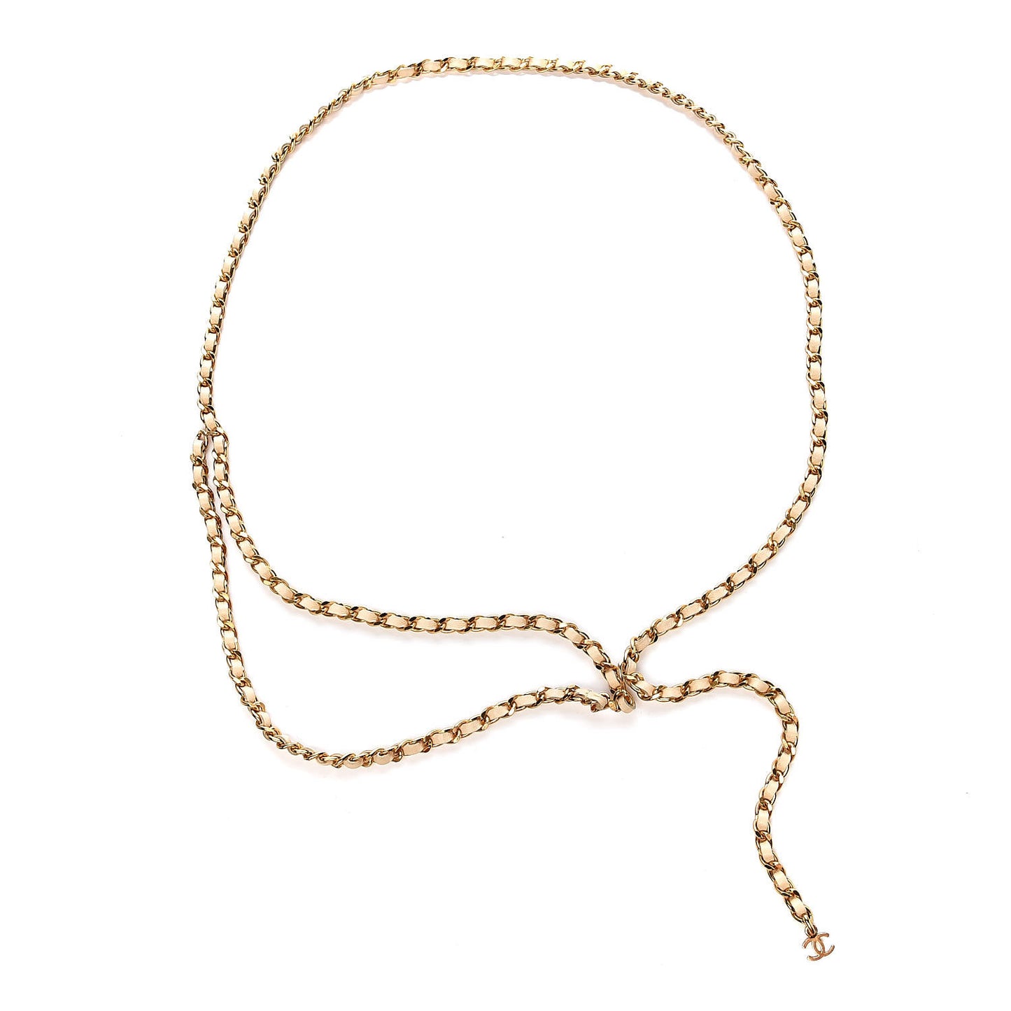 Lambskin CC Chain Belt Gold