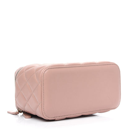 Chanel Lambskin Quilted Small Top Handle Vanity Case With Chain Beige 4 of 4